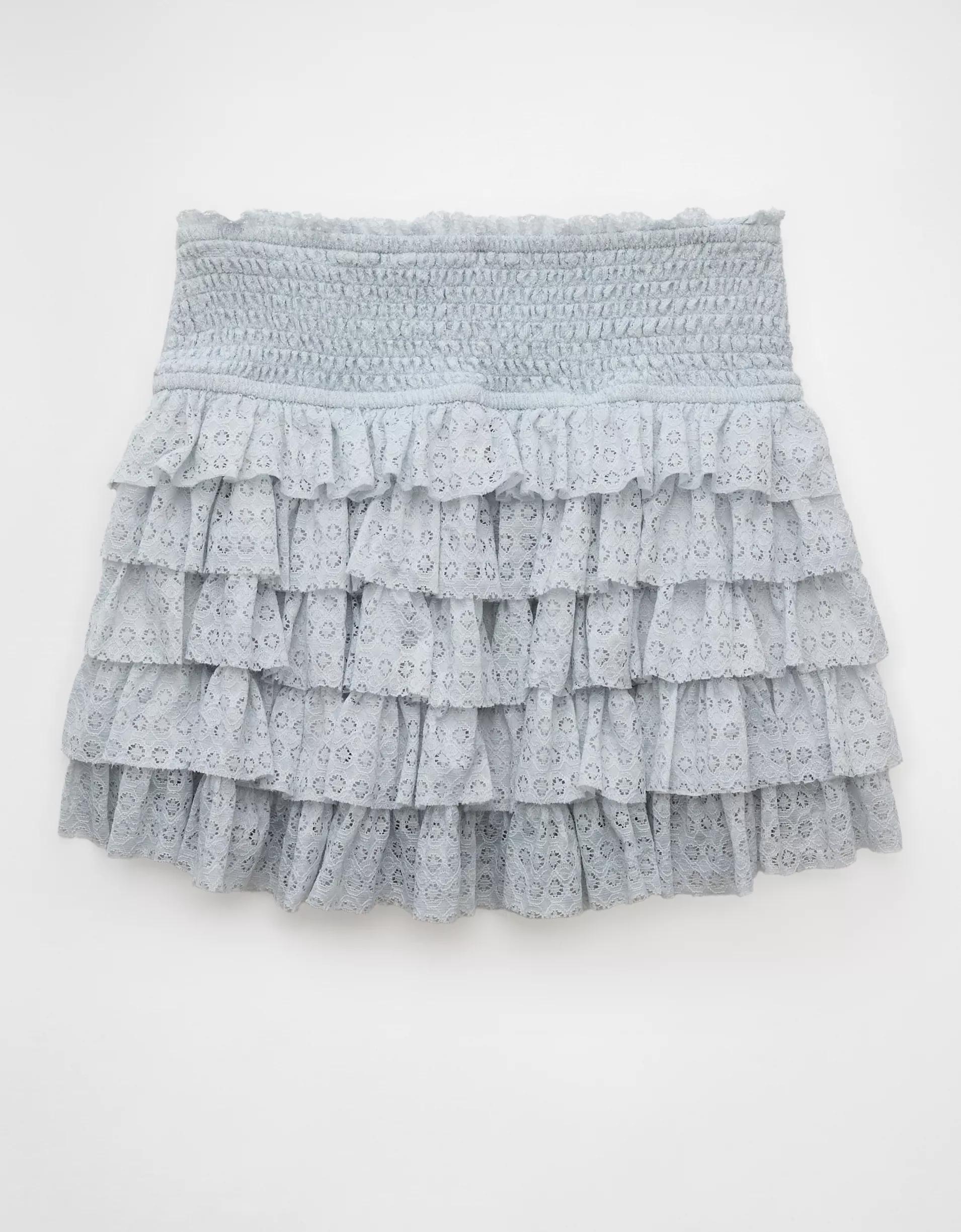 AE High-Waisted Ruffle Mini Skort Product Image