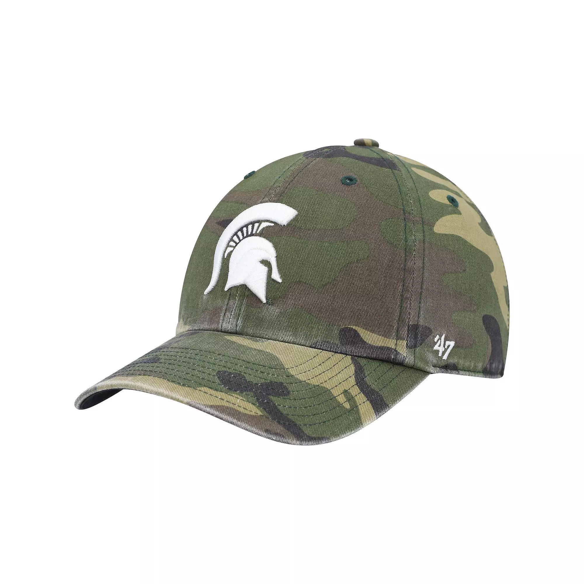 Men's '47 Camo Michigan State Spartans Clean Up Core Adjustable Hat, Green Product Image
