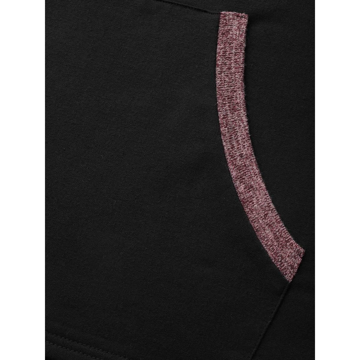 Plus Size Striped Contrast Pocket Raglan Sleeve High Low Hem Sweatshirt Women Emerald Casual Contrast Round Neck Everyday Sweatshirts BloomChic 30/6X Product Image