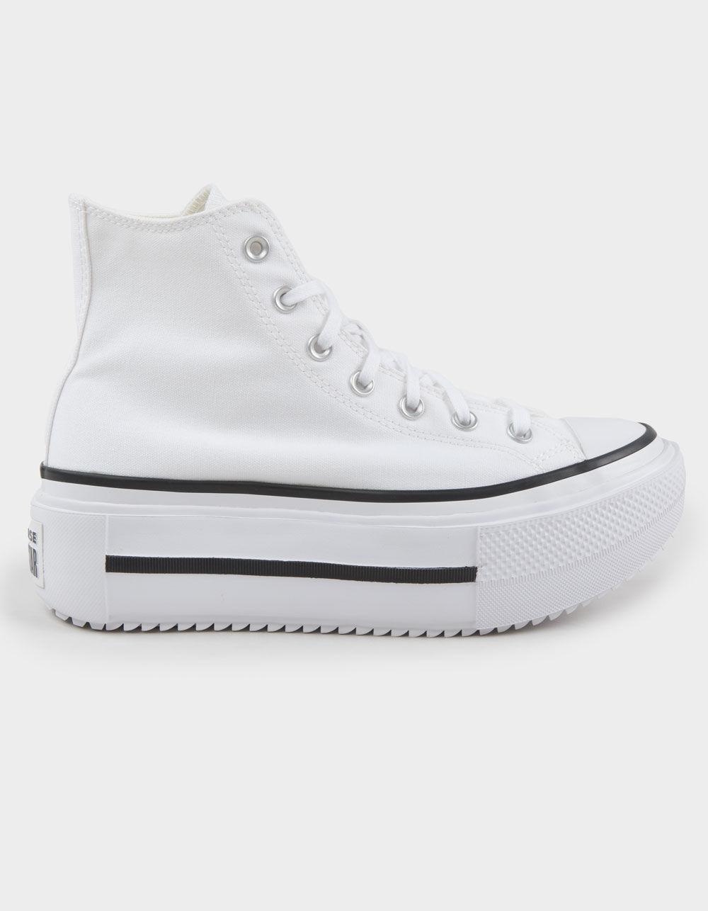 CONVERSE Chuck Taylor All Star Lift Double Stack Womens Platform Shoes - WHITE Product Image