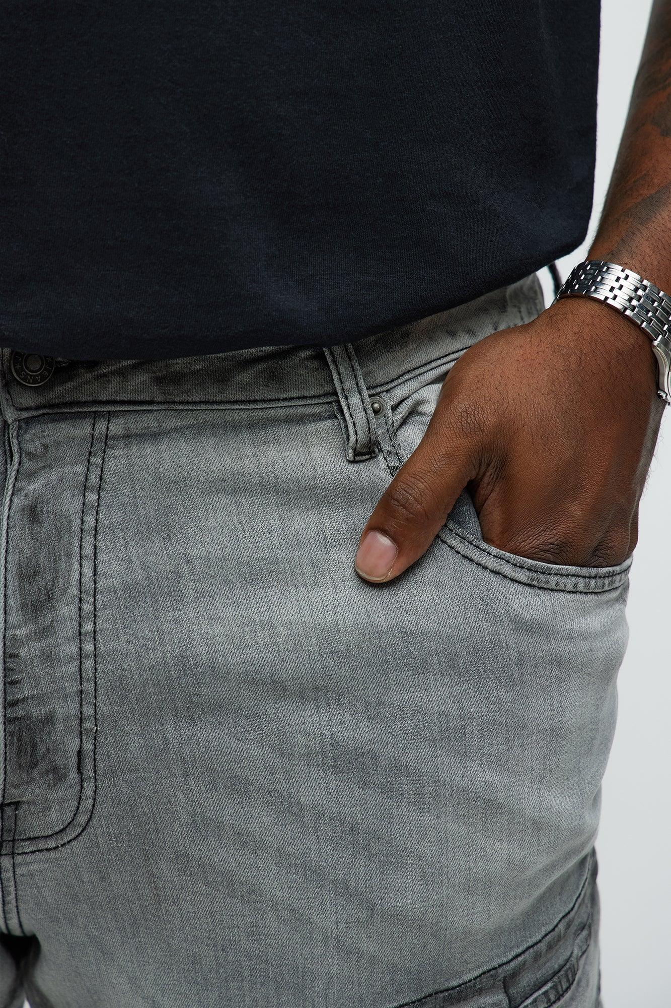 To Ashes Skinny Cargo Jeans - Grey Product Image