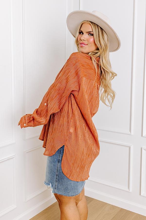 Stripes And Smiles Shift Top in Rust Curves Product Image