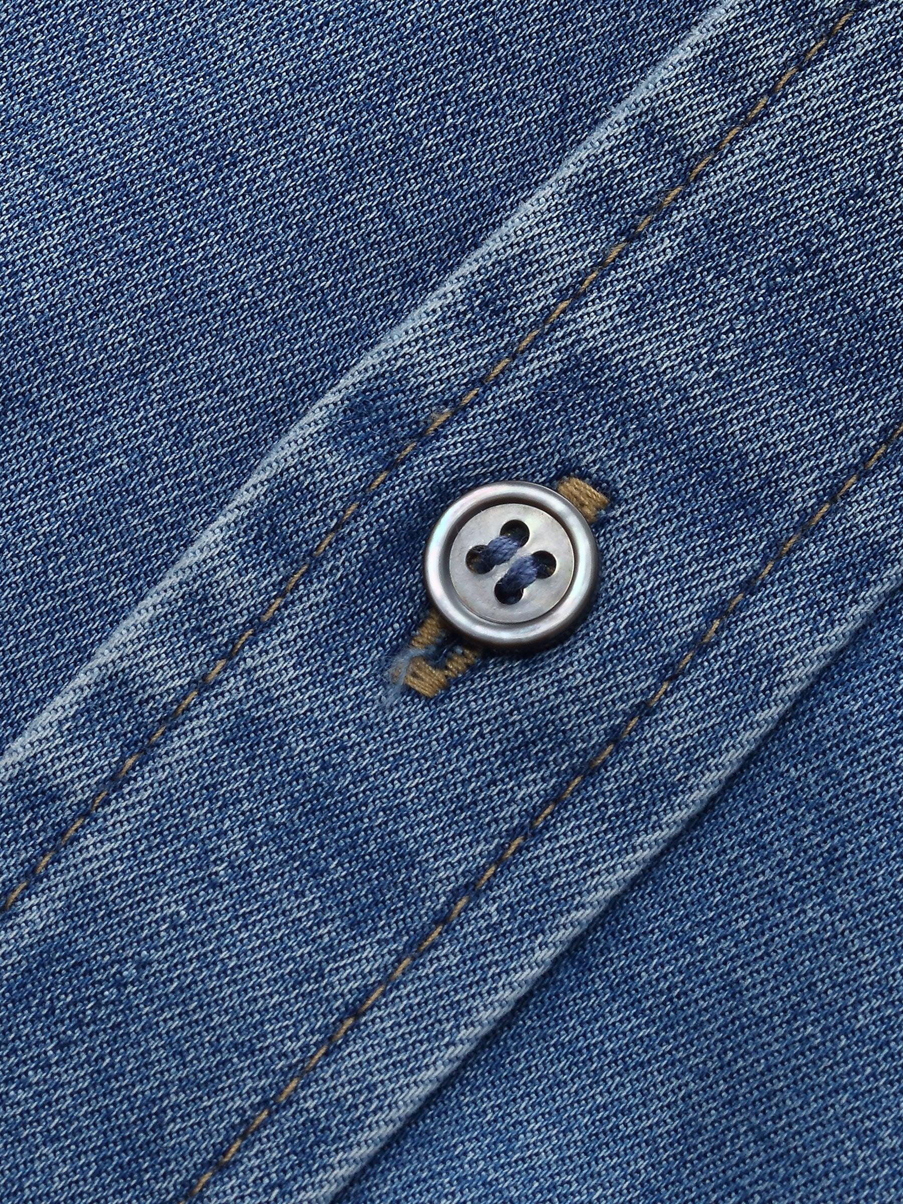 Denim Long Sleeve Women Shirt Product Image