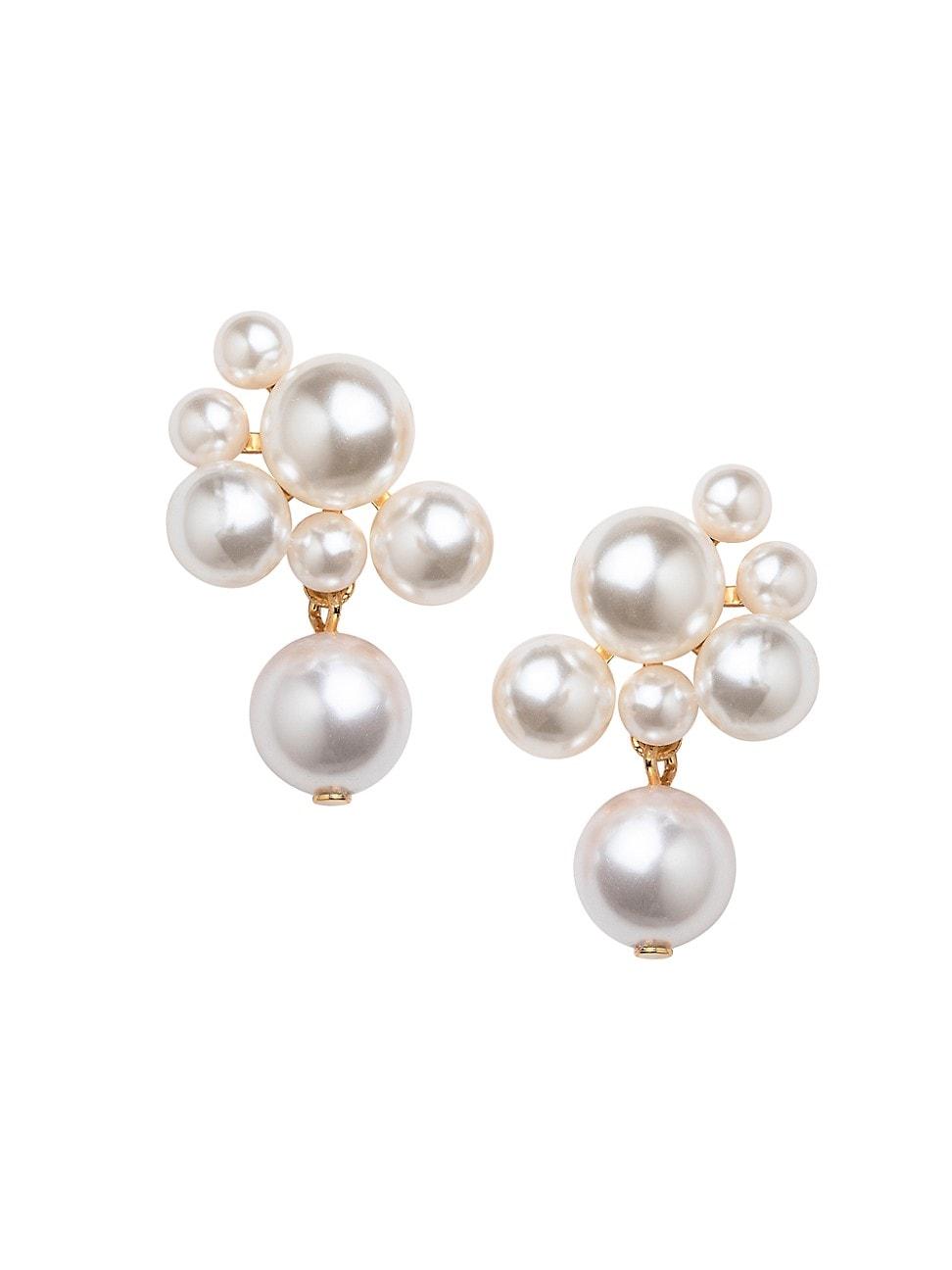 Womens Perlita 18K-Gold-Plated & Imitation Pearl Drop Earrings Product Image