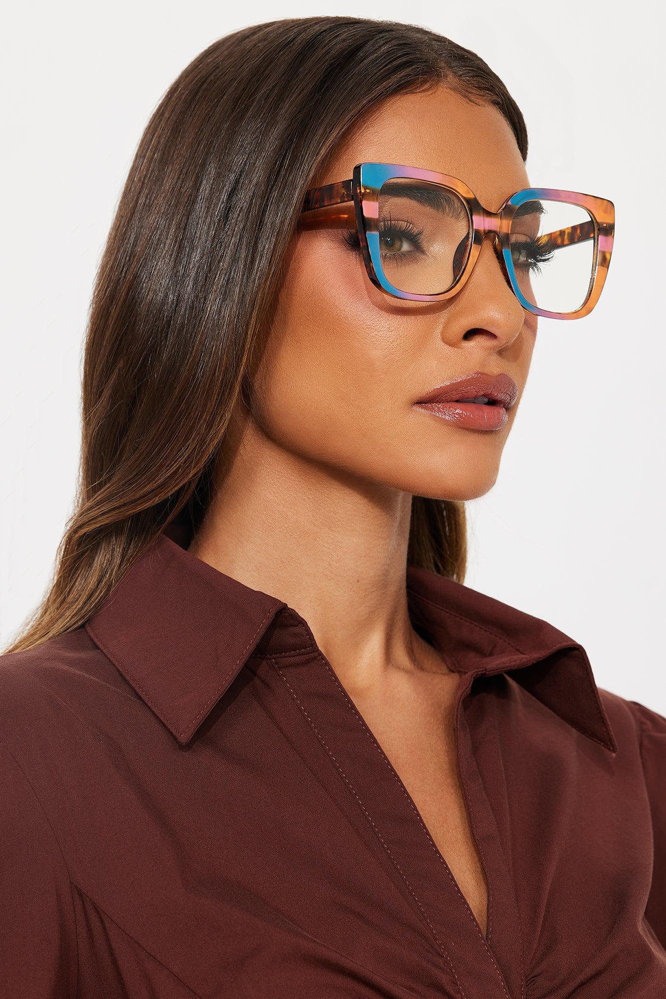 So Trendy Clear Lens Cat Eye Sunglasses - Multi Color Female Product Image