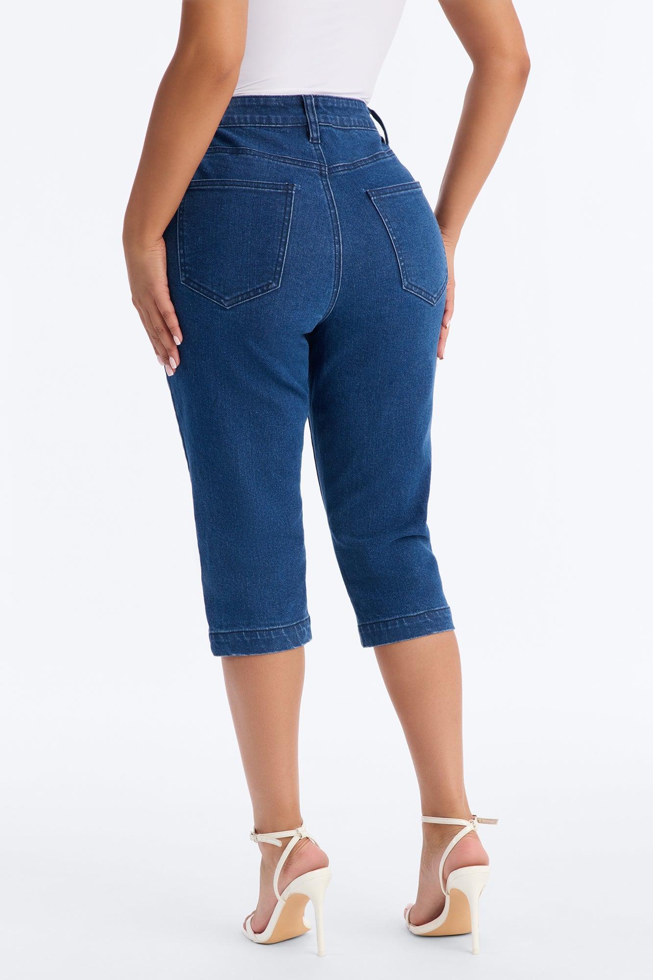 Limitless Pedal Pusher Skinny Jeans - Dark Wash Female Product Image