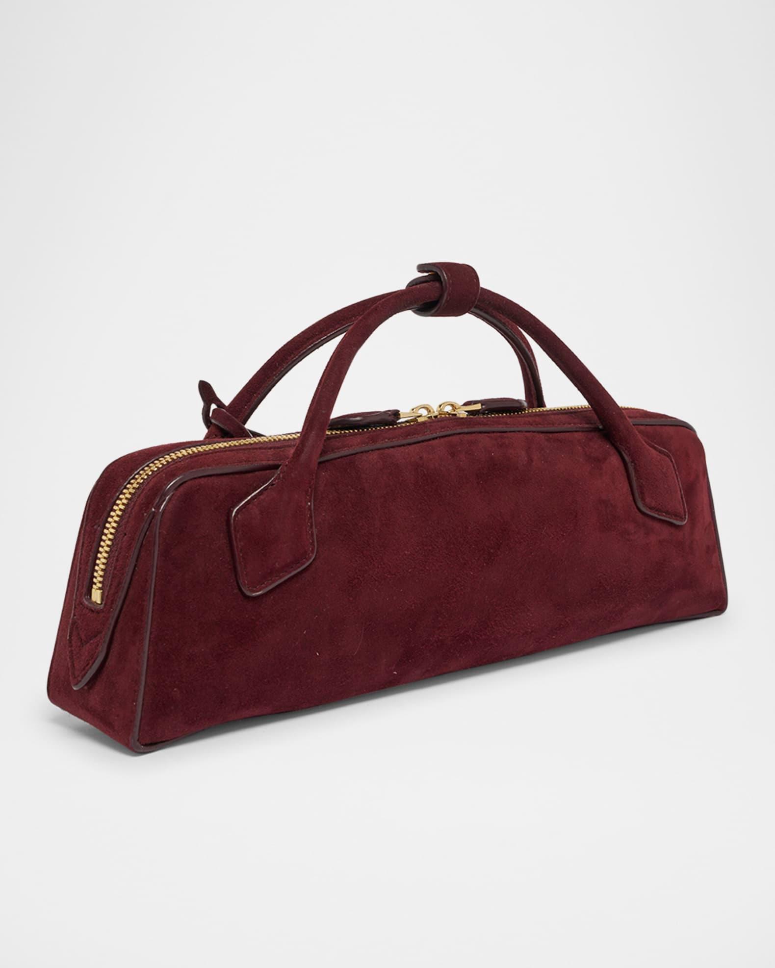 Teckel Top-Handle Bag in Suede and Leather Product Image