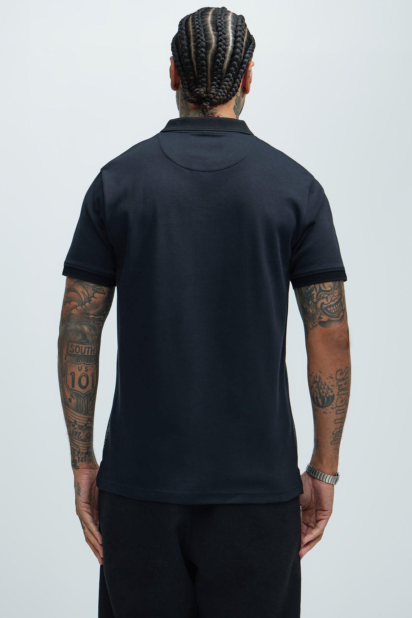 Quarter Zip Short Sleeve Polo - Black Product Image