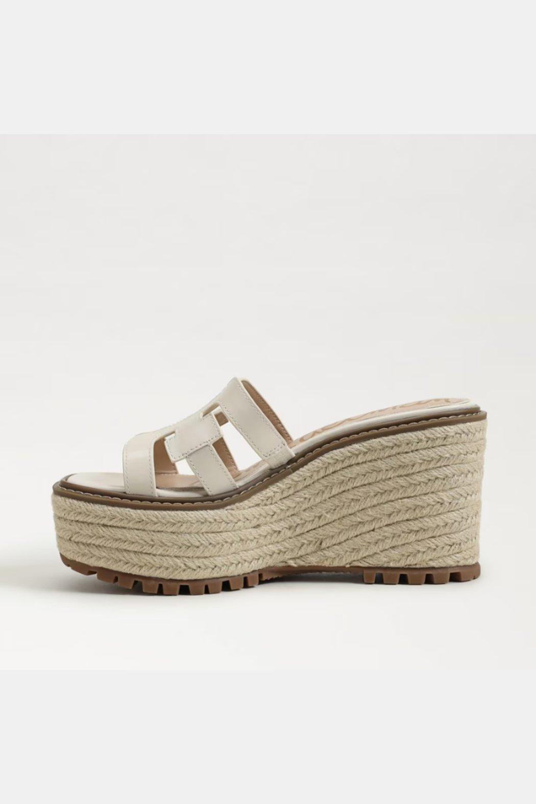 Laine Platform Wedge Sandal - Ivory Leather Product Image