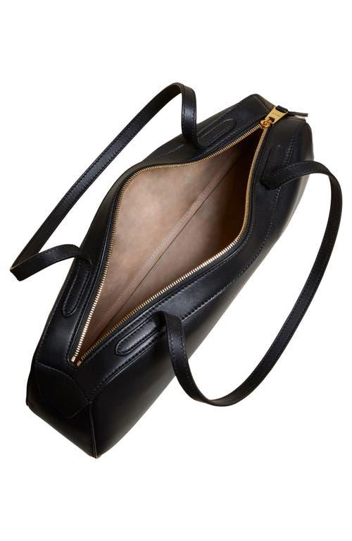 KHAITE Simona Crackle Patent Leather Shoulder Bag In Black Product Image