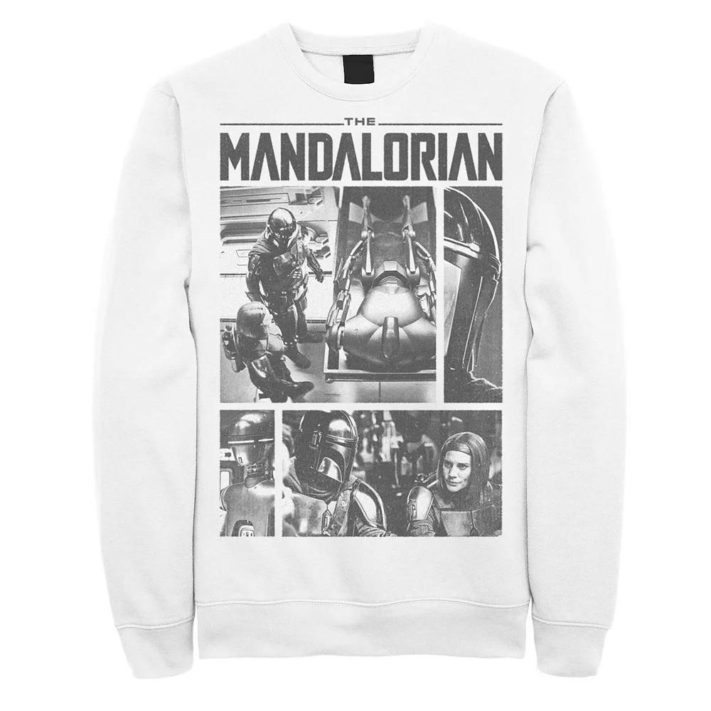 Men's Star Wars The Mandalorian Din Djarin Bo-Katan Driods Scenes Boxes Graphic Fleece,  Product Image