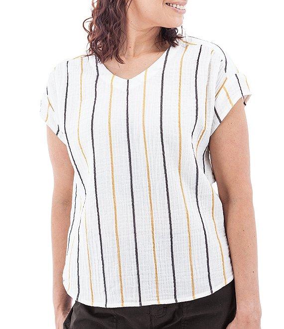 Aventura Kelford Striped V-Neckline Short Sleeve Top Product Image