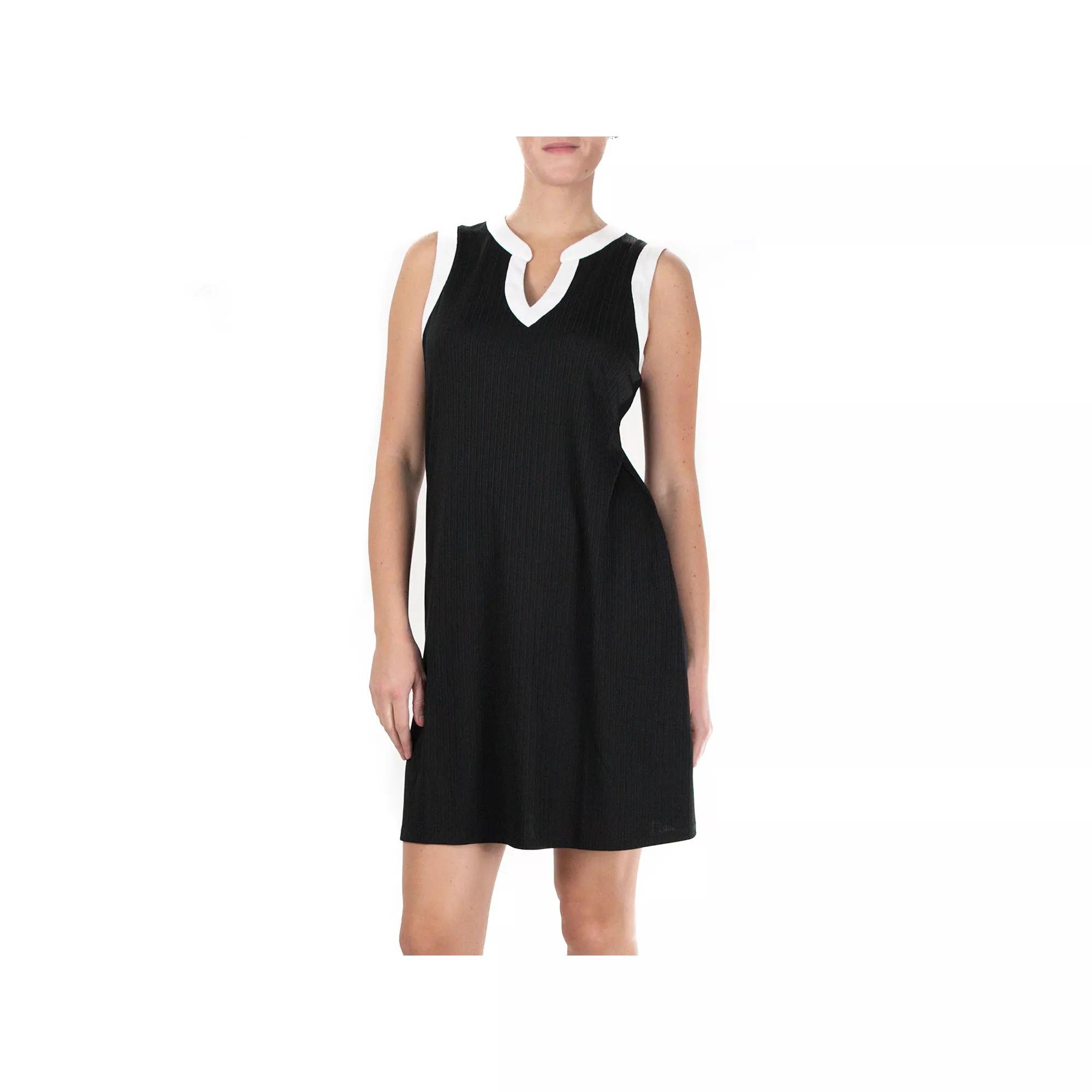 Women's Nina Leonard Colorblock Splitneck Dress,  Product Image