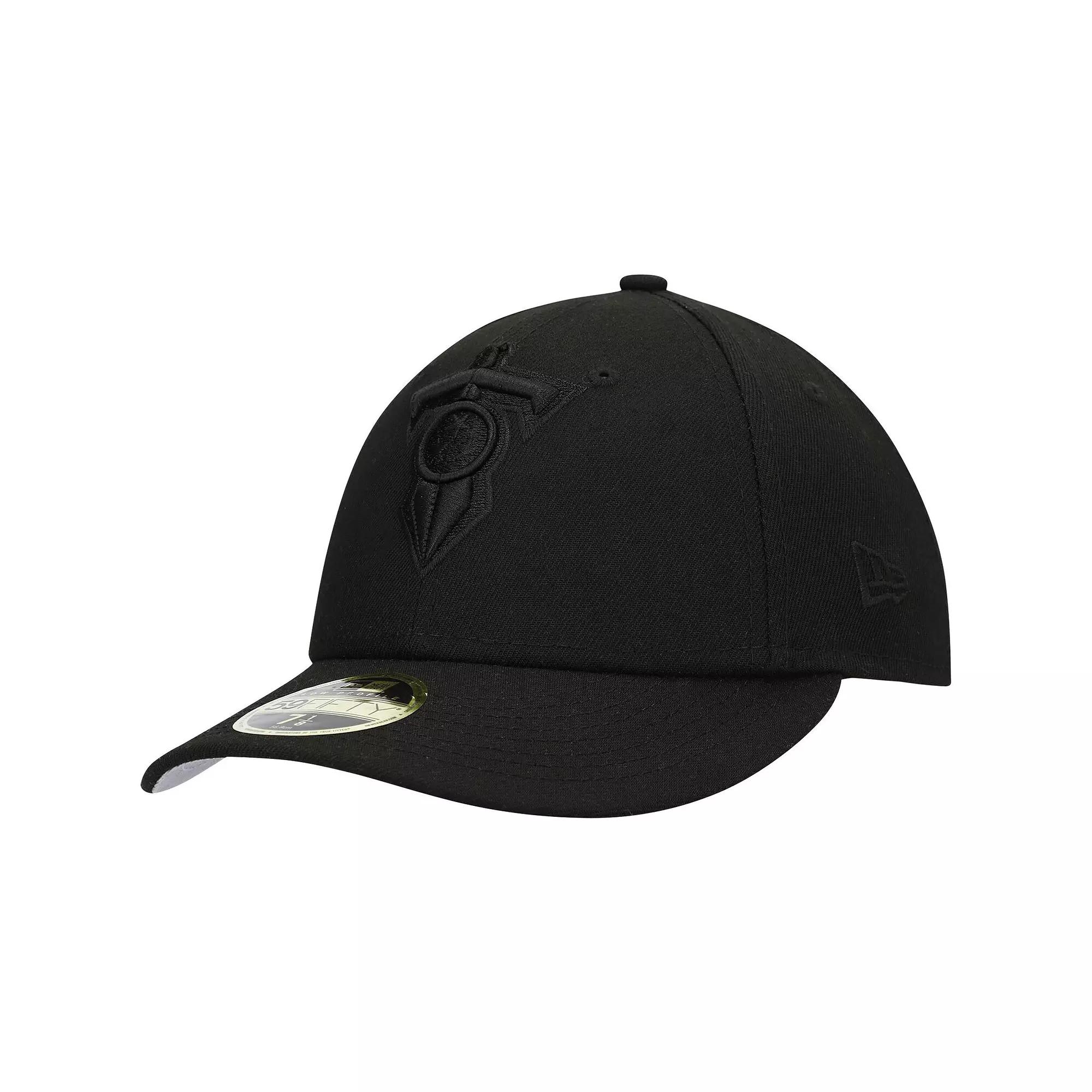 Men's New Era Black Tennessee Titans Alternate Logo Black on Black Low Profile 59FIFTY II Fitted Hat,  Product Image
