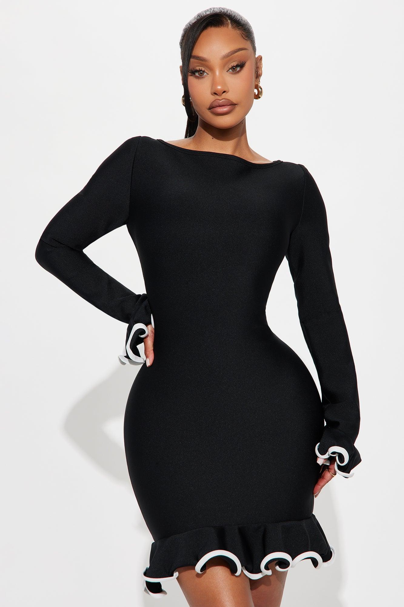 Maddie Bandage Mini Dress - Black/White Female Product Image