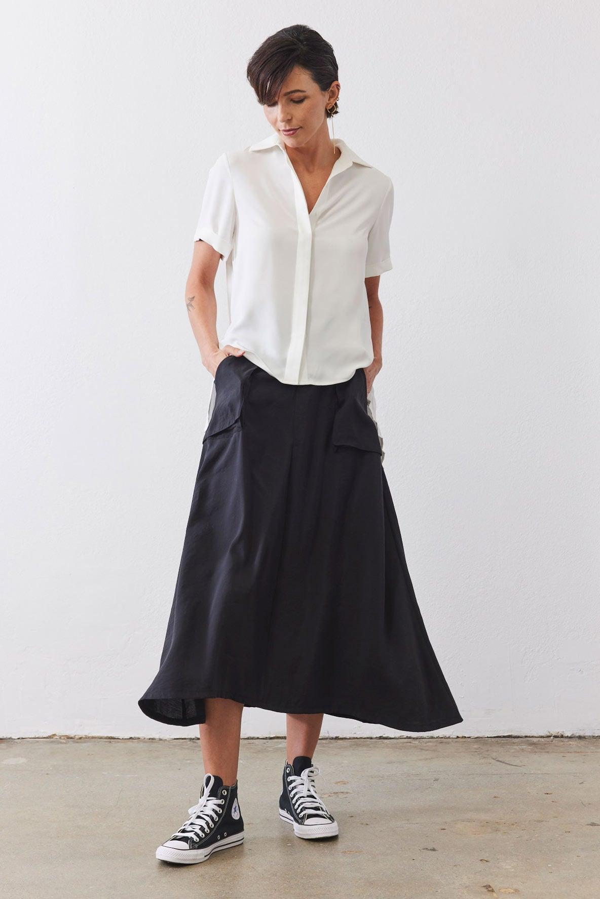 Look In The Back Pleated Blouse Product Image
