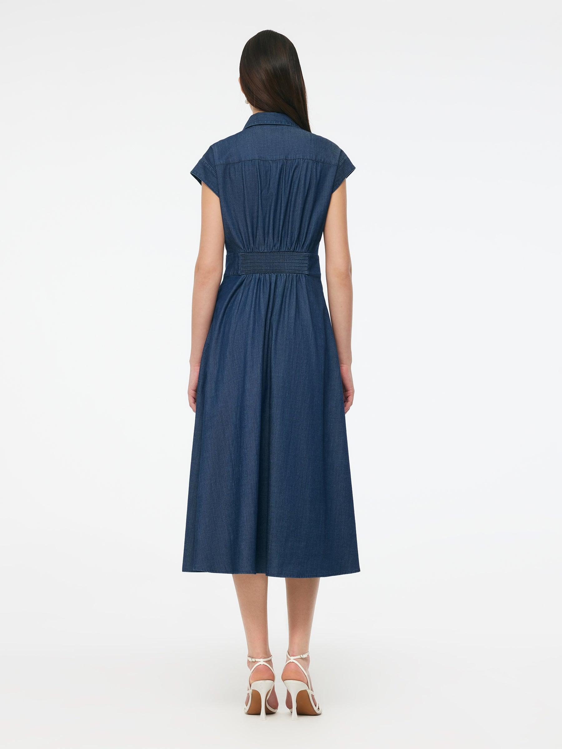 Denim Stretch Women Maxi Shirt Dress Product Image