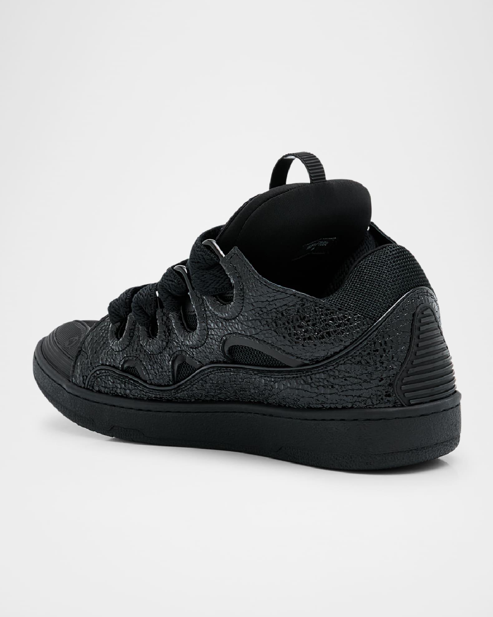 Men's Leather and Suede Curb Sneakers Product Image