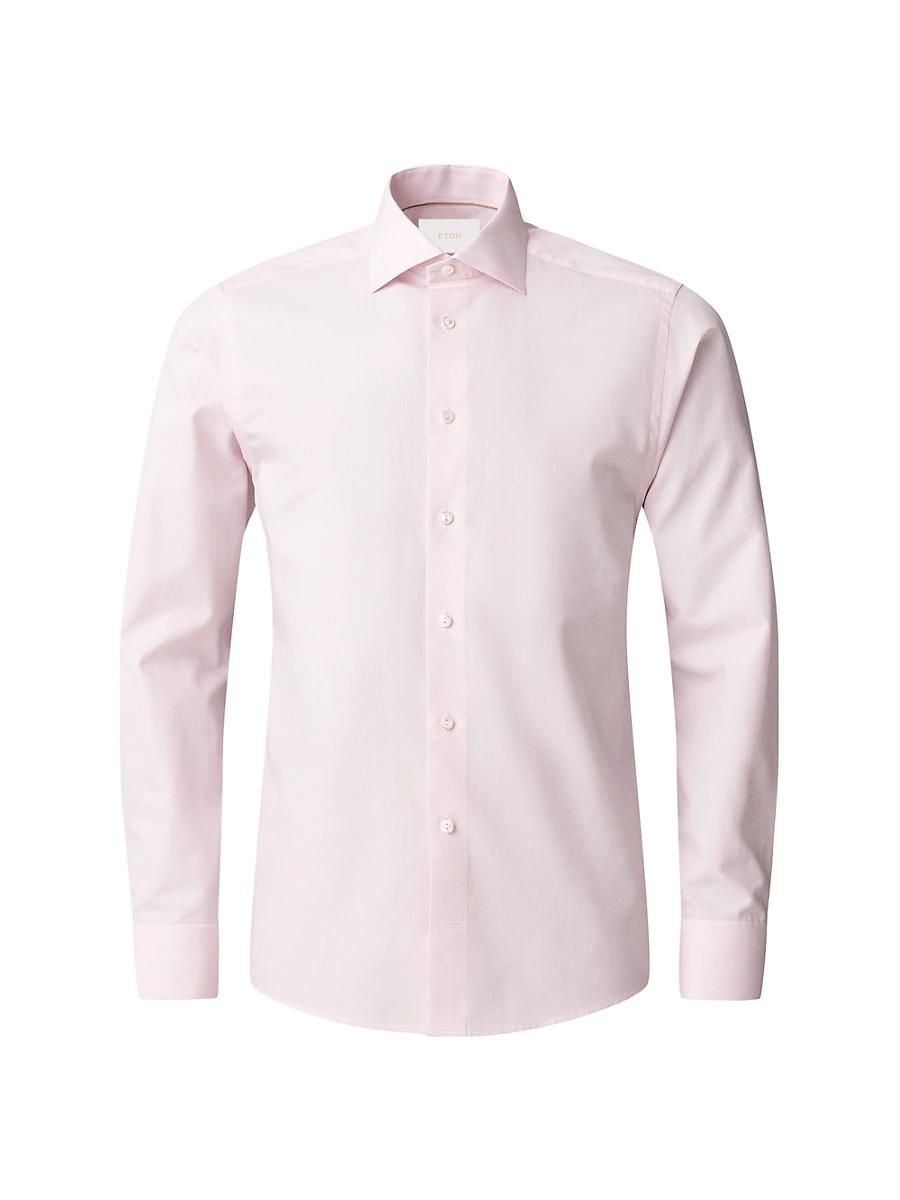 Mens Elevated Contemporary-Fit Semi-Solid Cotton Shirt Product Image