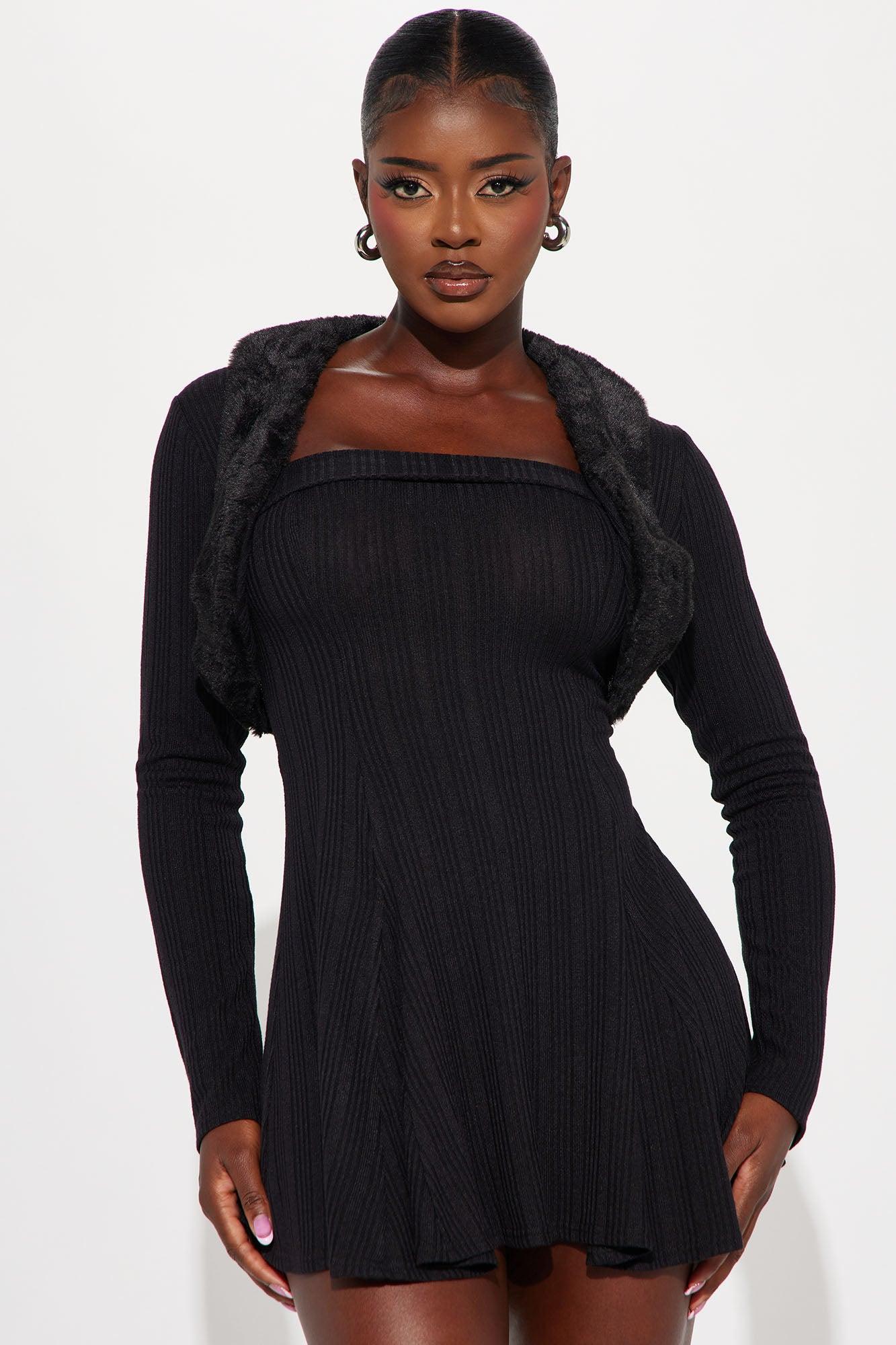 Josephine 2 Piece Mini Dress Set - Black Product Image