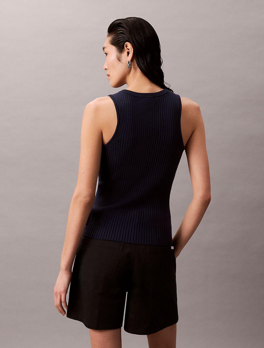 Smooth Cotton Rib Sweater Tank Product Image