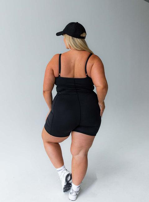 Feel Good Contour Activewear Catsuit Black Curve Product Image