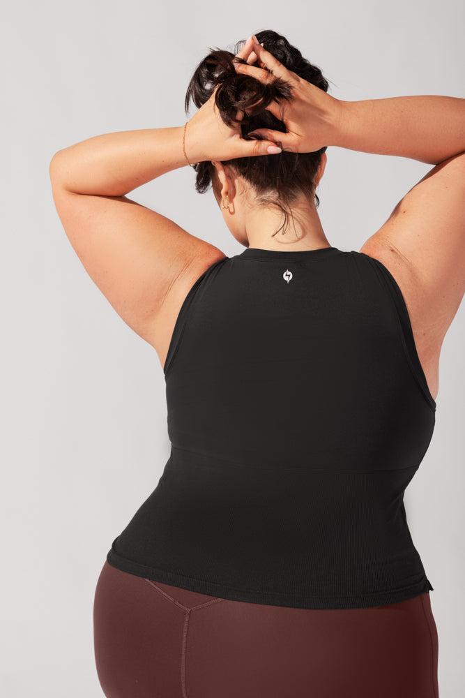 Peekaboo Crew Tank - Black Product Image