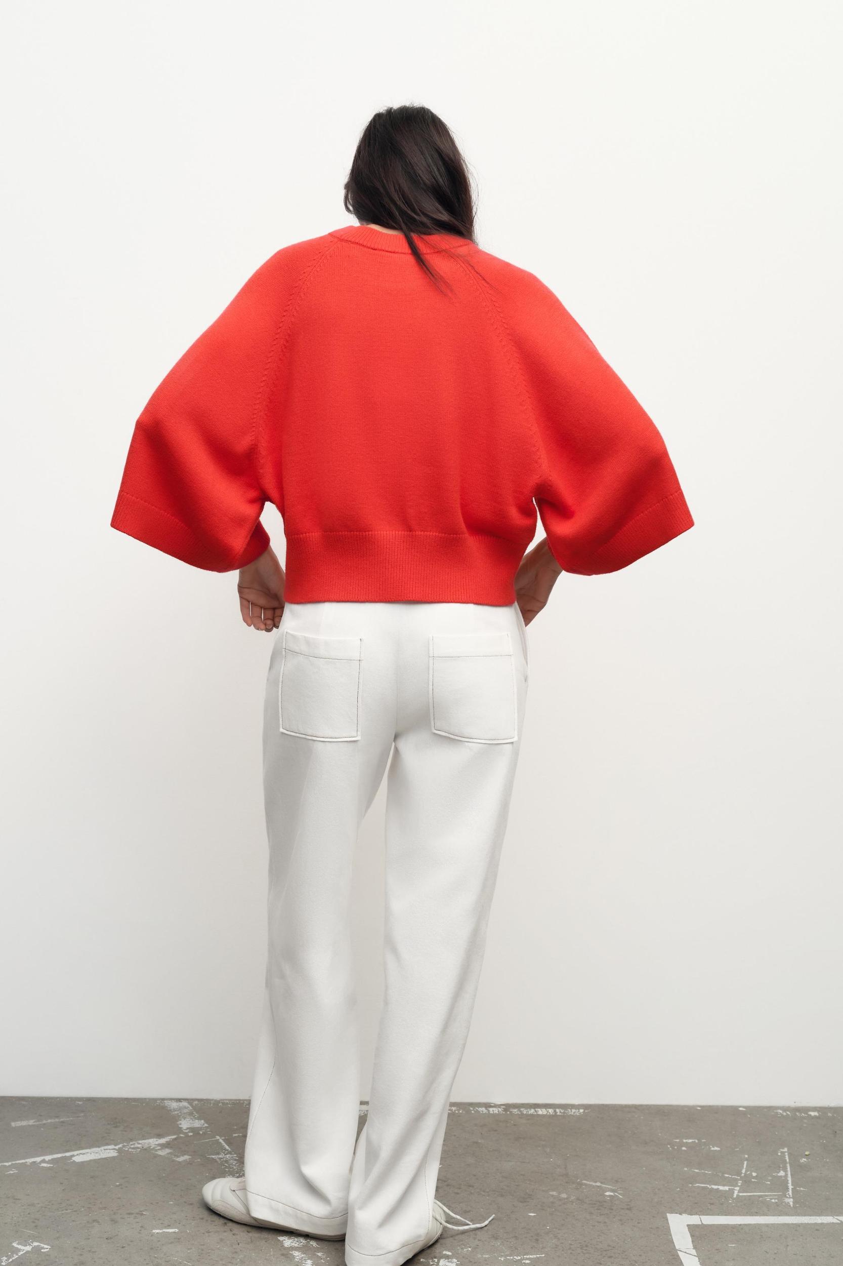 WIDE SLEEVE KNIT SWEATER Product Image