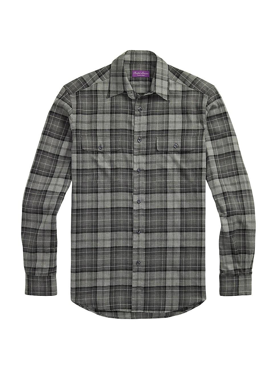 Mens Plaid Twill Shirt Product Image