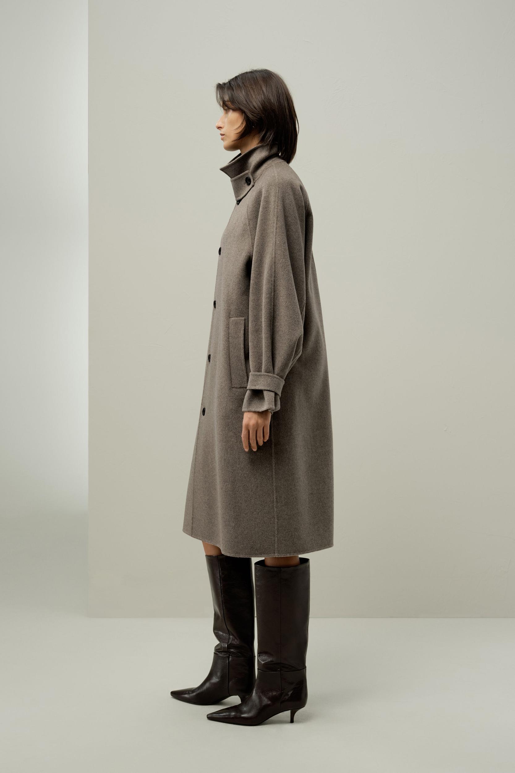 Oversized Double-Faced Silk-Wool Coat Product Image