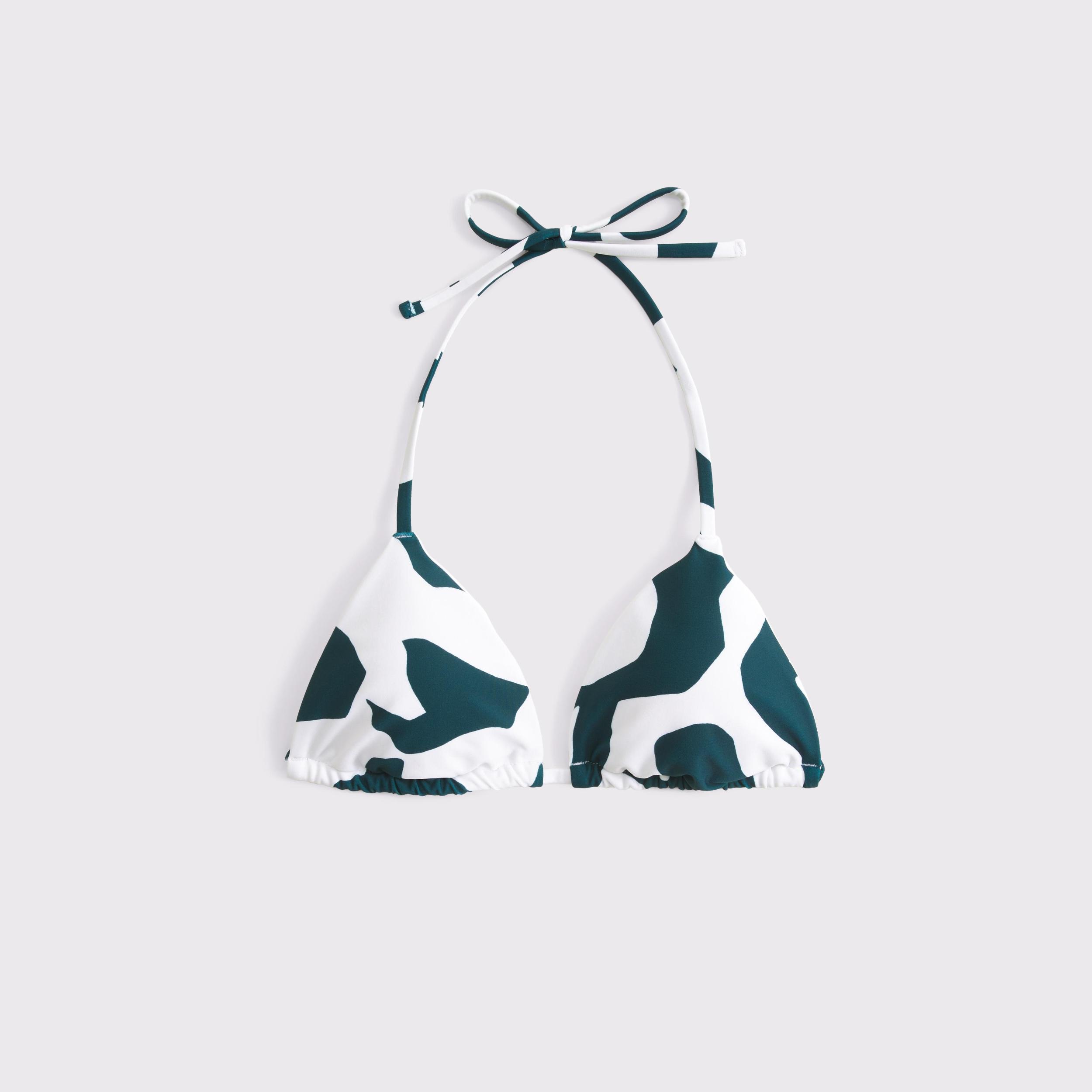 Beaded Halter String Triangle Bikini Top Product Image