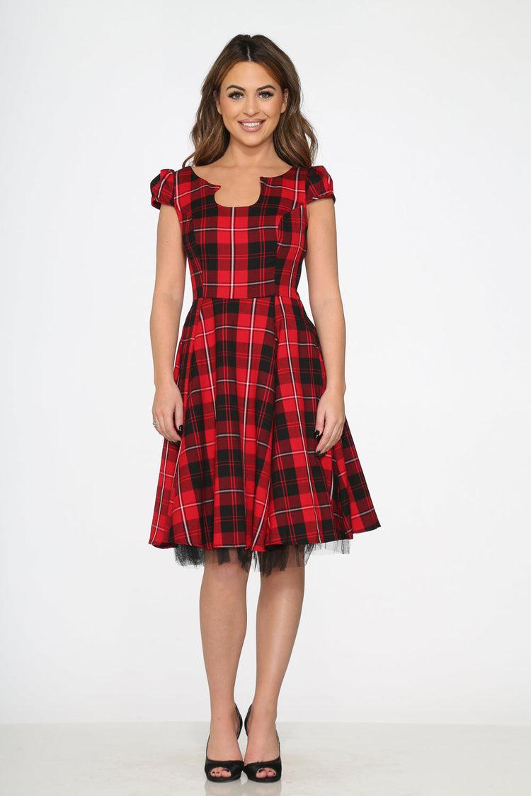 Red Plaid Swing Dress Product Image