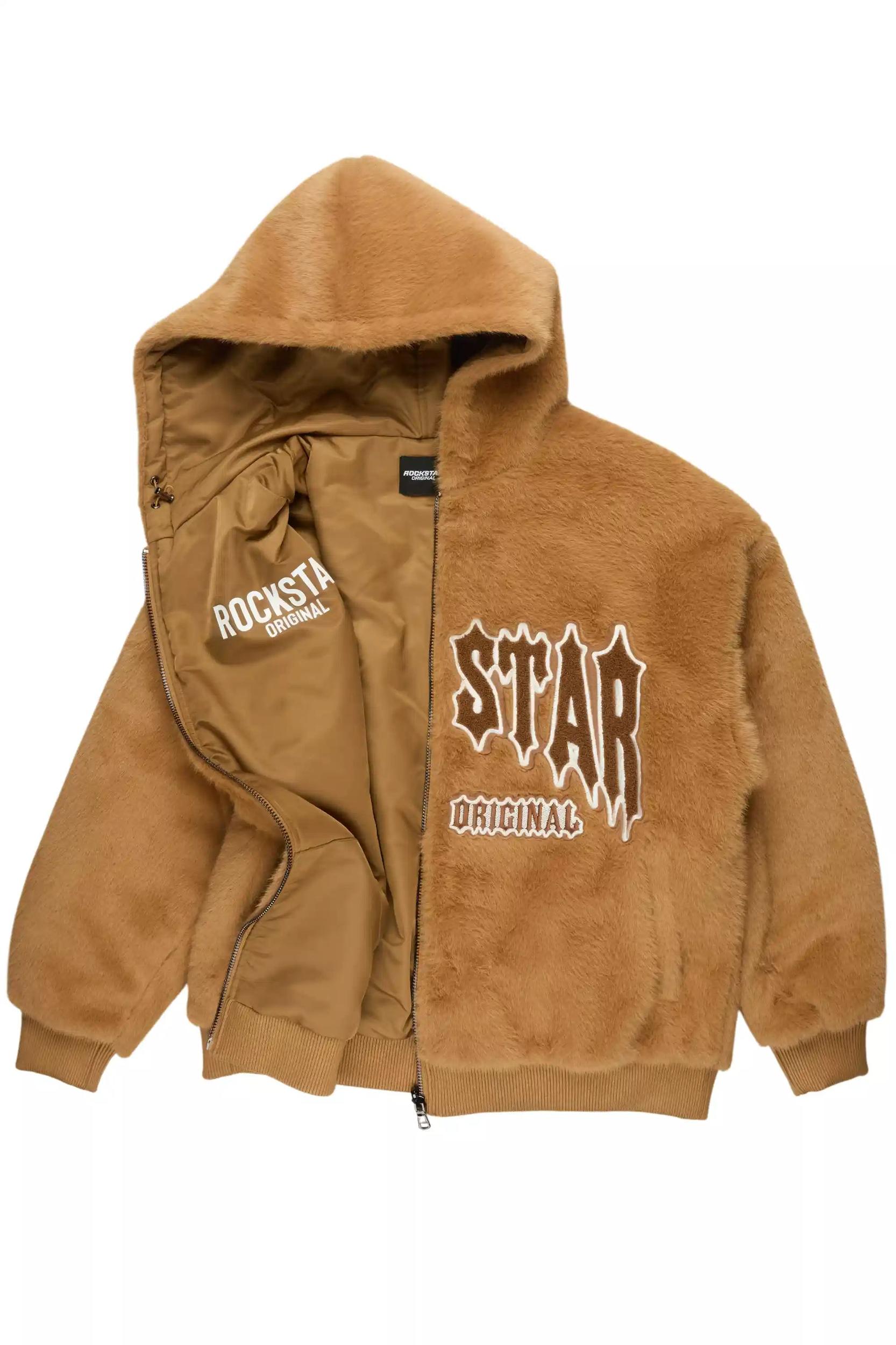 Jaleah Brown Oversized Fur Jacket Female Product Image
