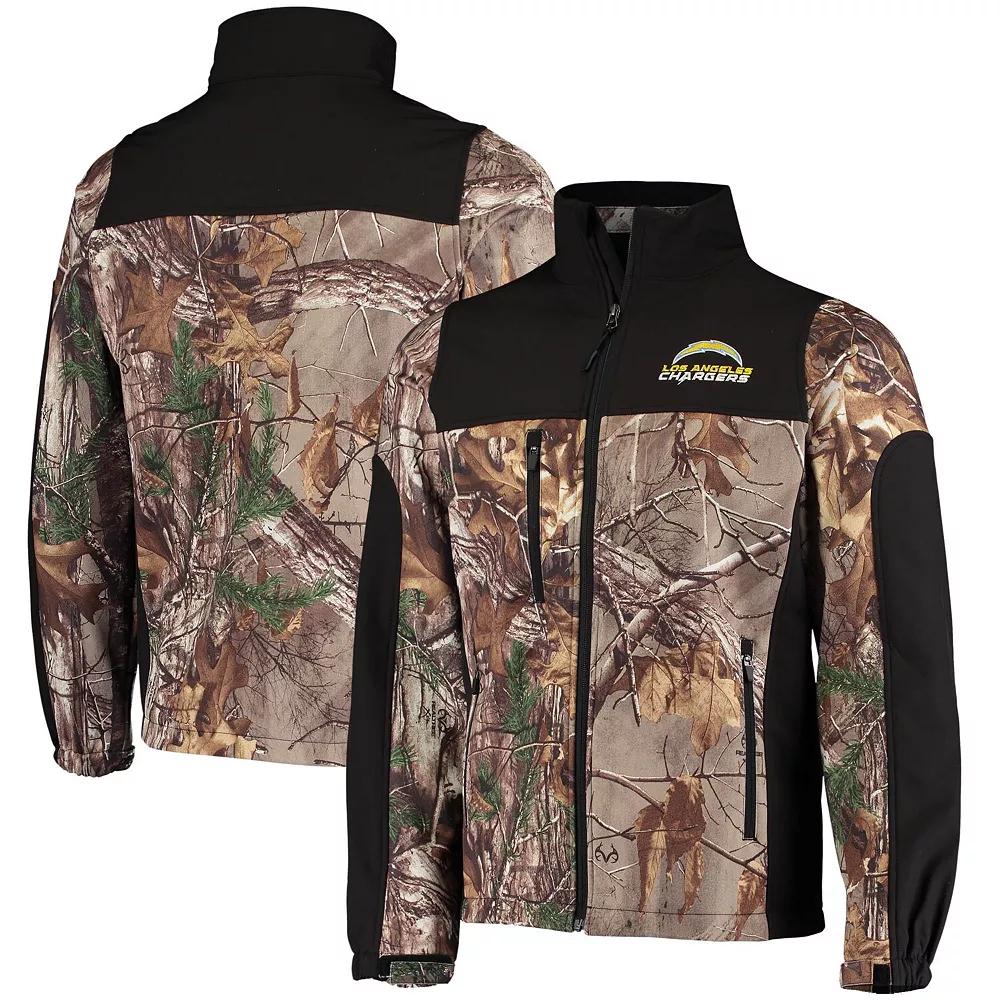 Men's Dunbrooke Realtree Camo/Black Los Angeles Chargers Circle Hunter Softshell Full-Zip Jacket,  Product Image