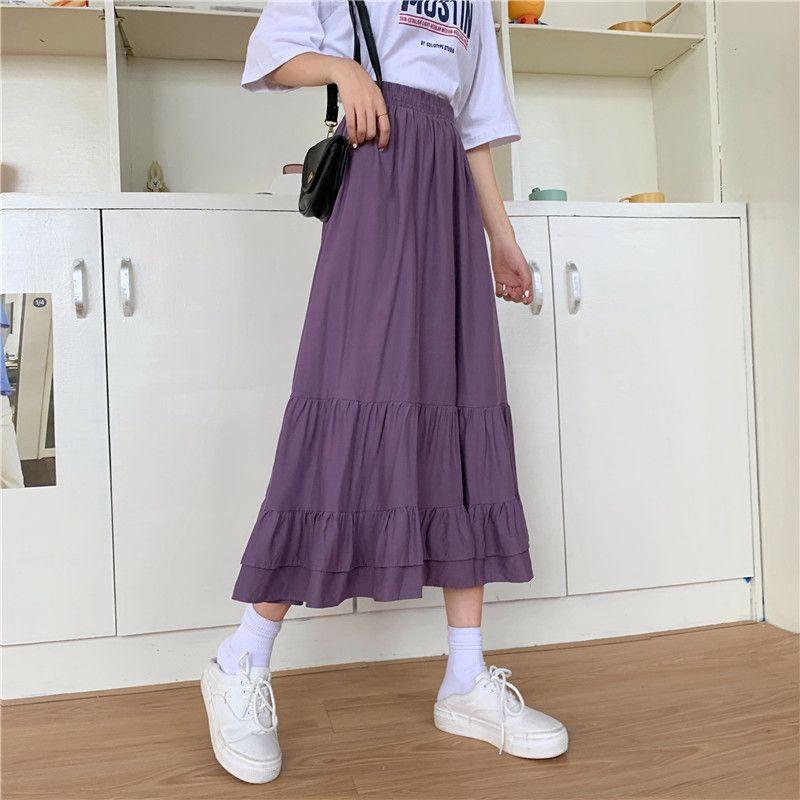 Tiered Midi A-Line Skirt Product Image