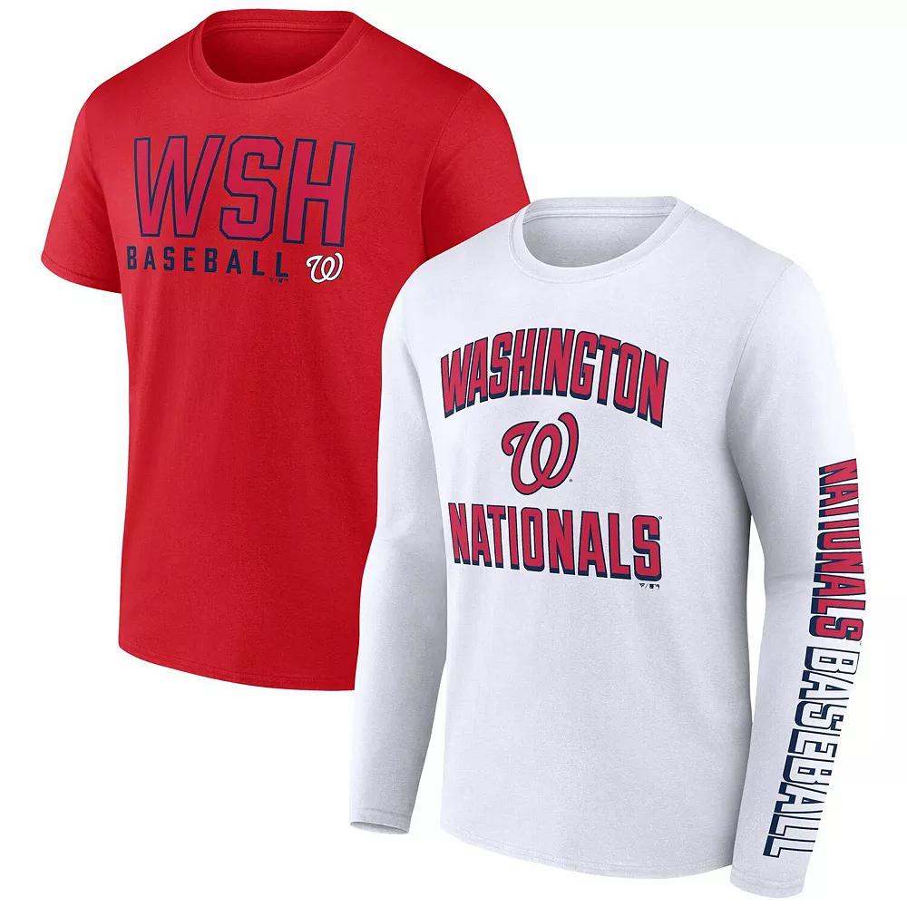 Men's Fanatics Branded Red/White Washington Nationals Two-Pack Combo T-Shirt Set,  Product Image