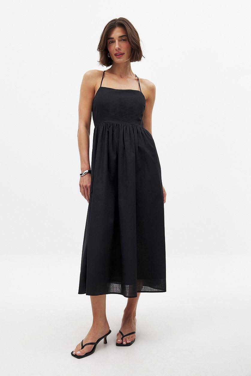 Open Back Tie Detail Midi Dress Product Image