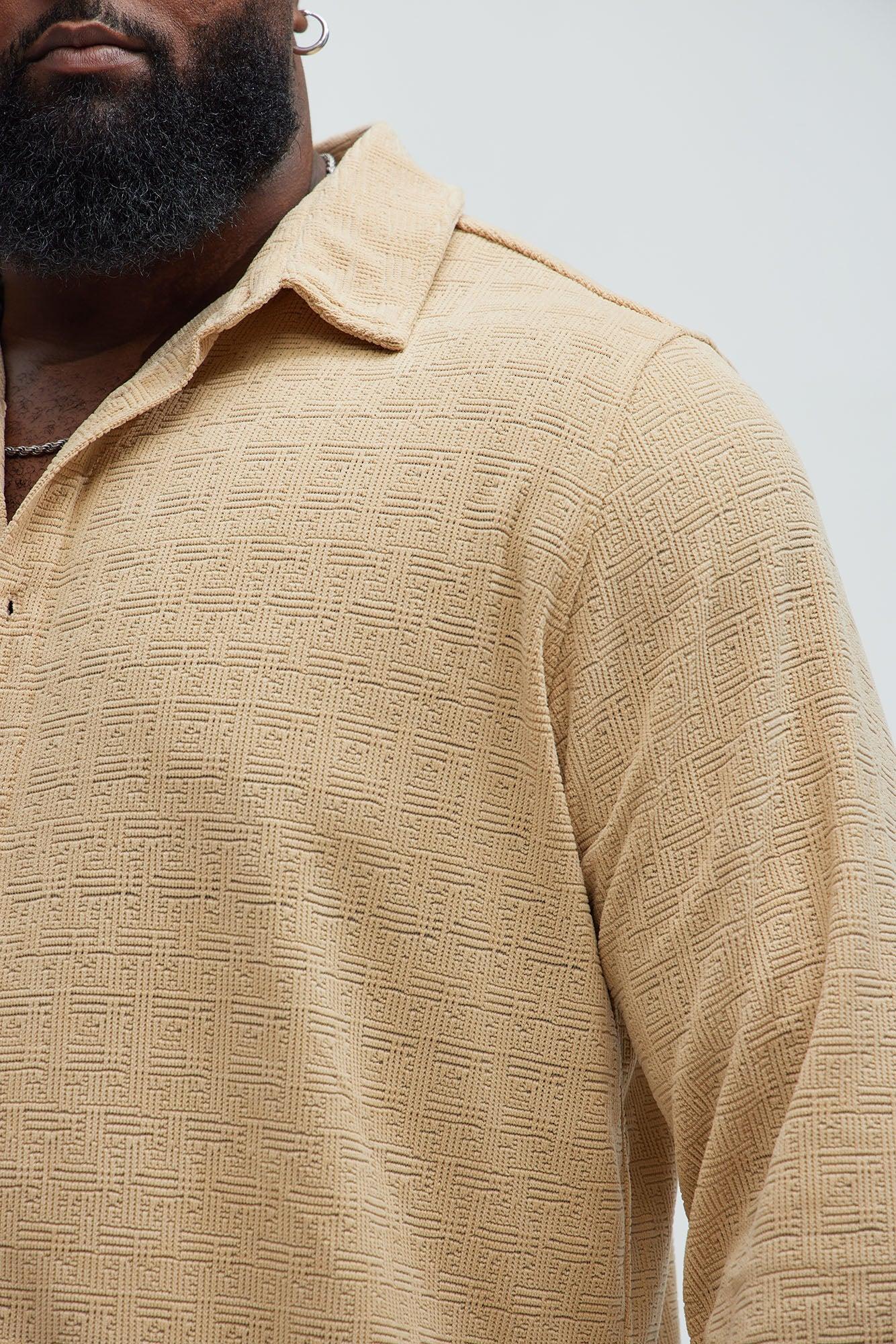 No Accident Textured Shirt - Tan Product Image