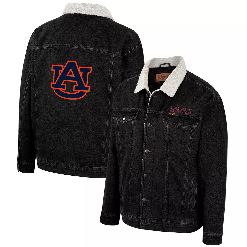 Men's Colosseum x Wrangler Charcoal Auburn Tigers Western Button-Up Denim Jacket,  Product Image