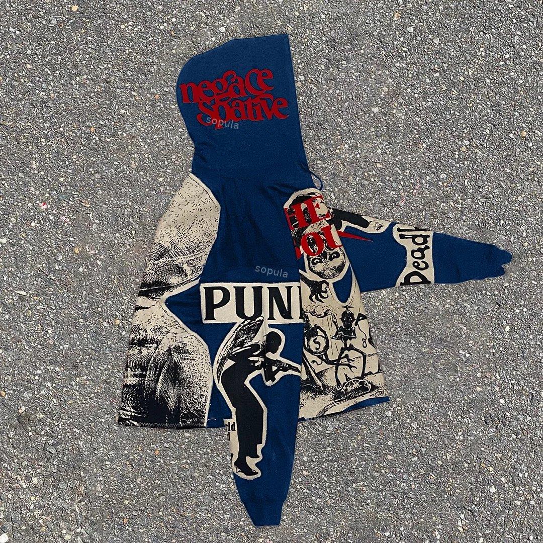 Sopula Punk Mummy Vintage Graphic Oversized Hoodie Product Image