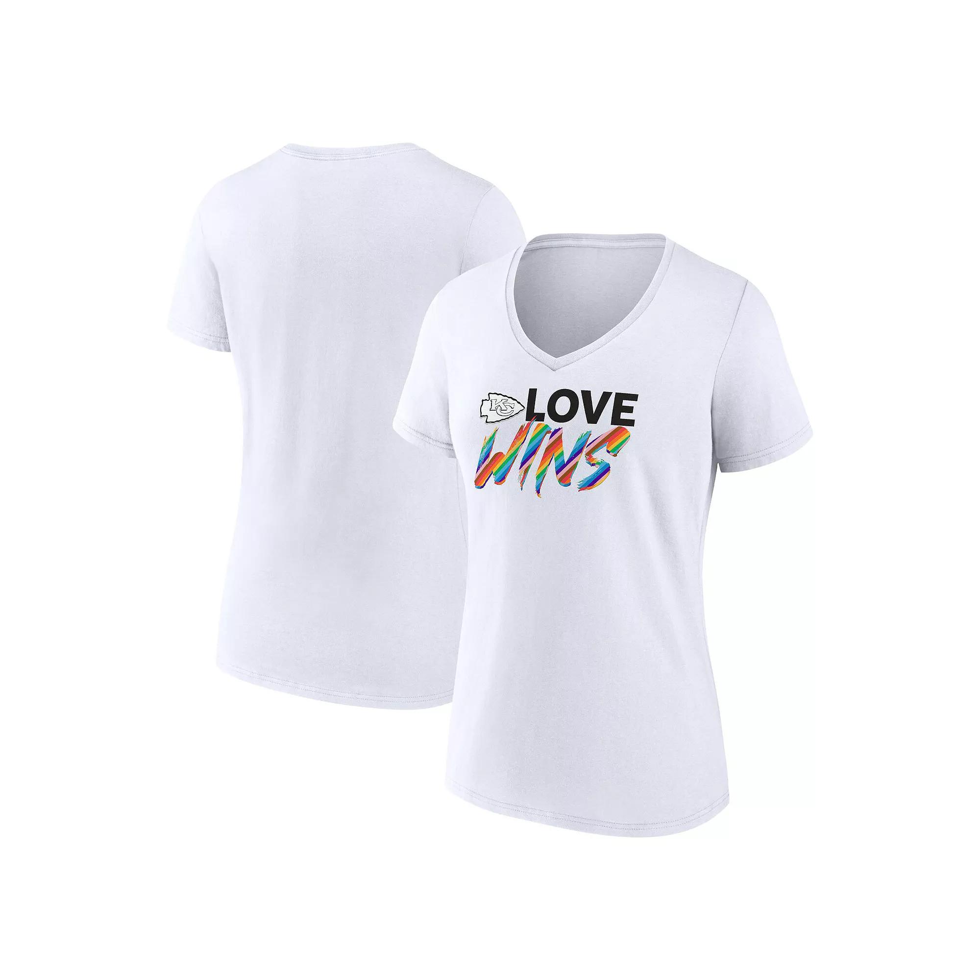 Women's Fanatics White San Francisco 49ers Love Wins V-Neck T-Shirt,  Product Image