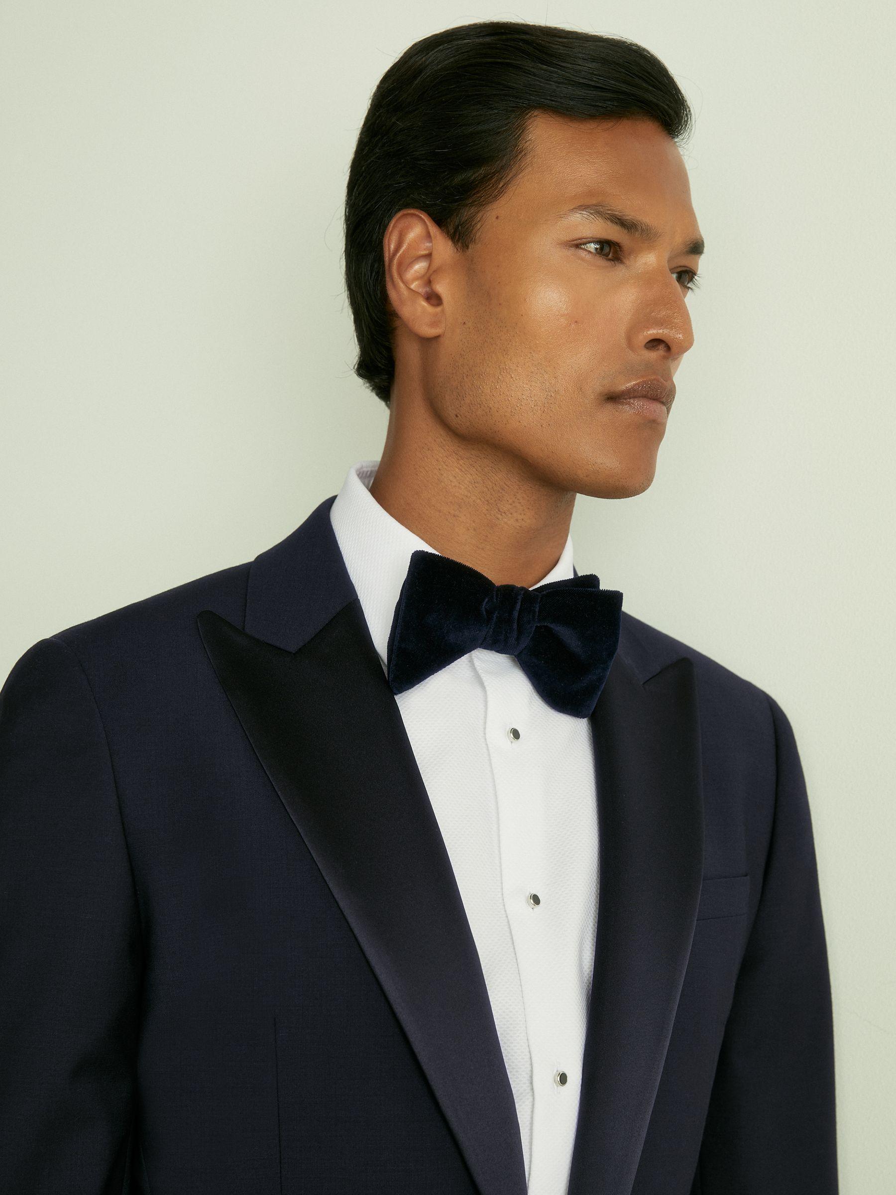 Linen Slim-Fit Suit Trousers in Airforce Blue Product Image