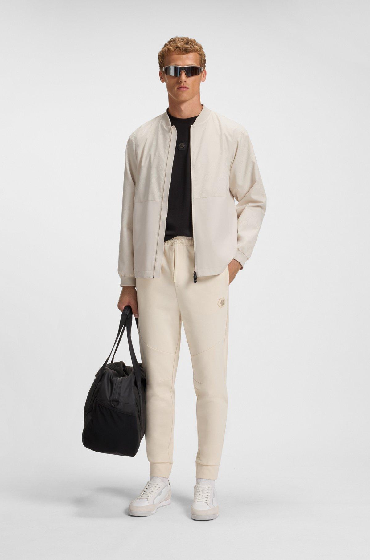 Water-repellent bomber jacket with Double B monogram jacquard Product Image