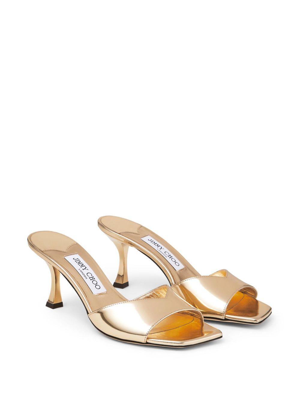 JIMMY CHOO Skye 70 Metallic Leather Sandals In Gold Product Image