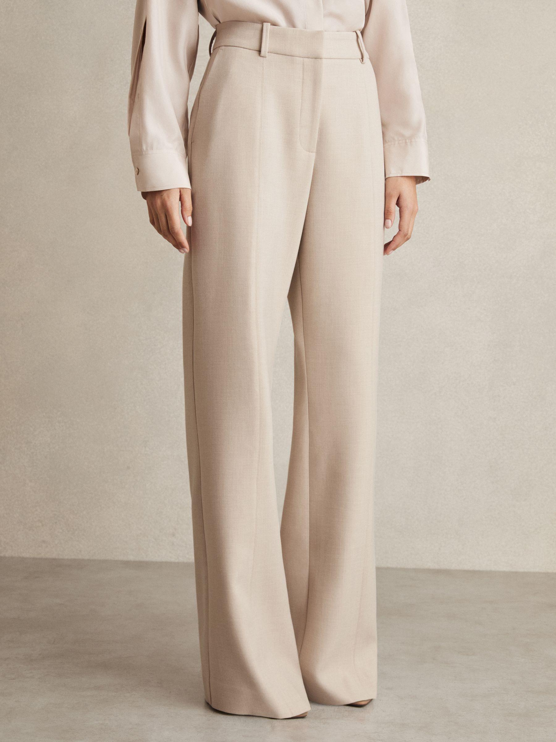 Flared Tailored Trousers in Neutral Product Image
