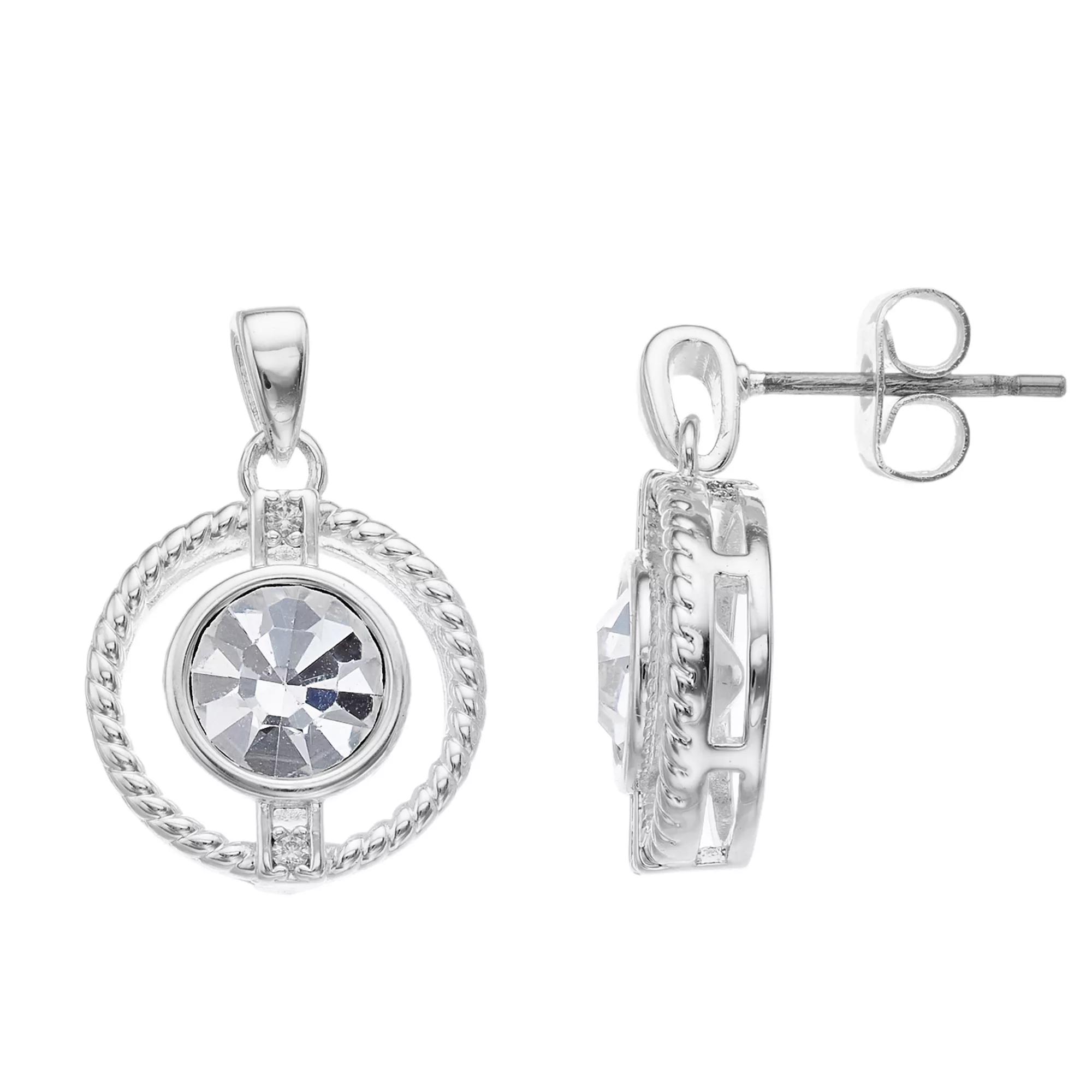 City Luxe Cubic Zirconia Simulated Birthstone Drop Earrings, Women's, Silver Tone October Product Image