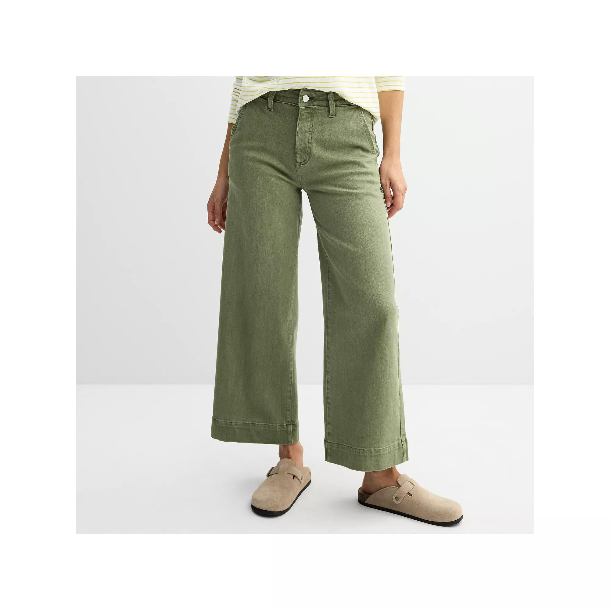 Women's Sonoma Goods For Life® Cropped Wide Leg Pants, Size: 10, Brown Product Image