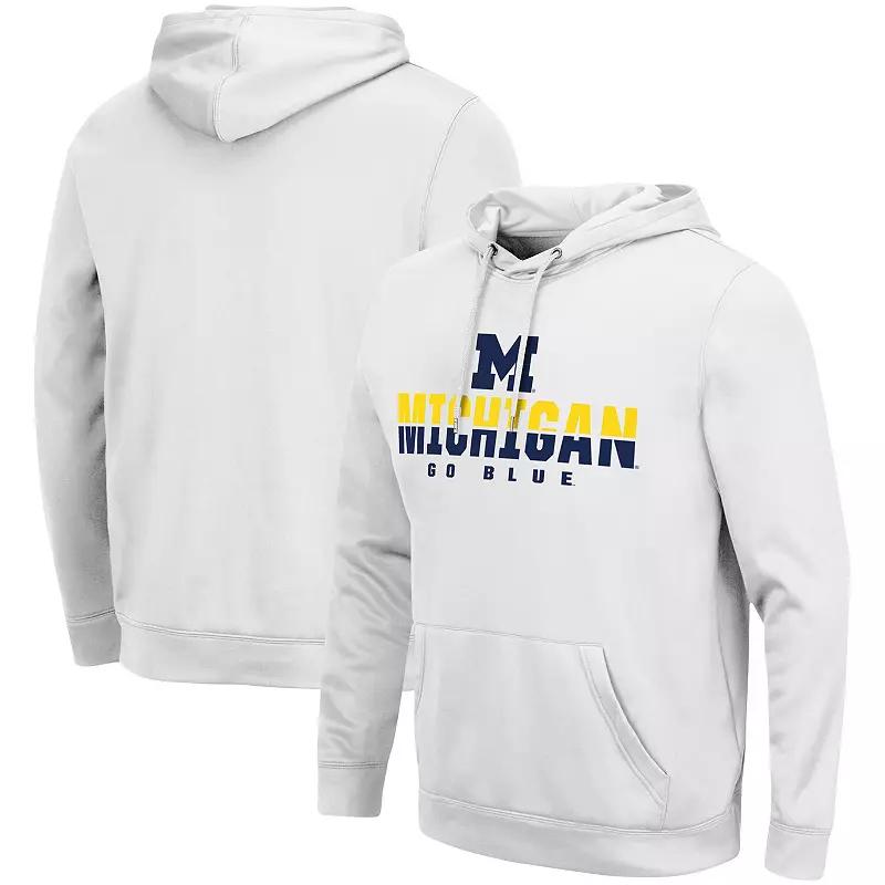 Men's Colosseum White Michigan Wolverines Lantern Pullover Hoodie,  Product Image