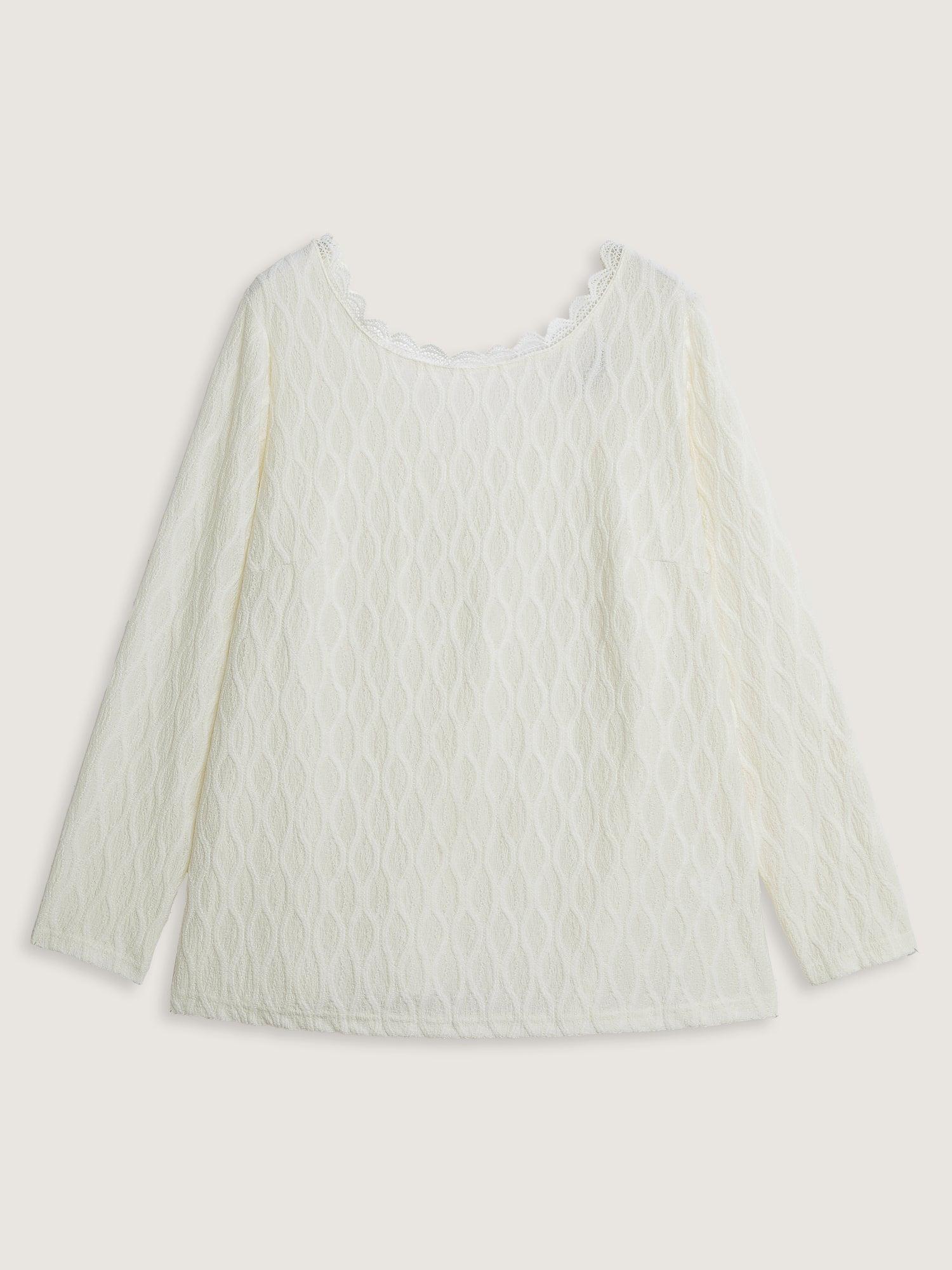 Stretchy Textured Back Bowknot Cut-Out Top Female Product Image