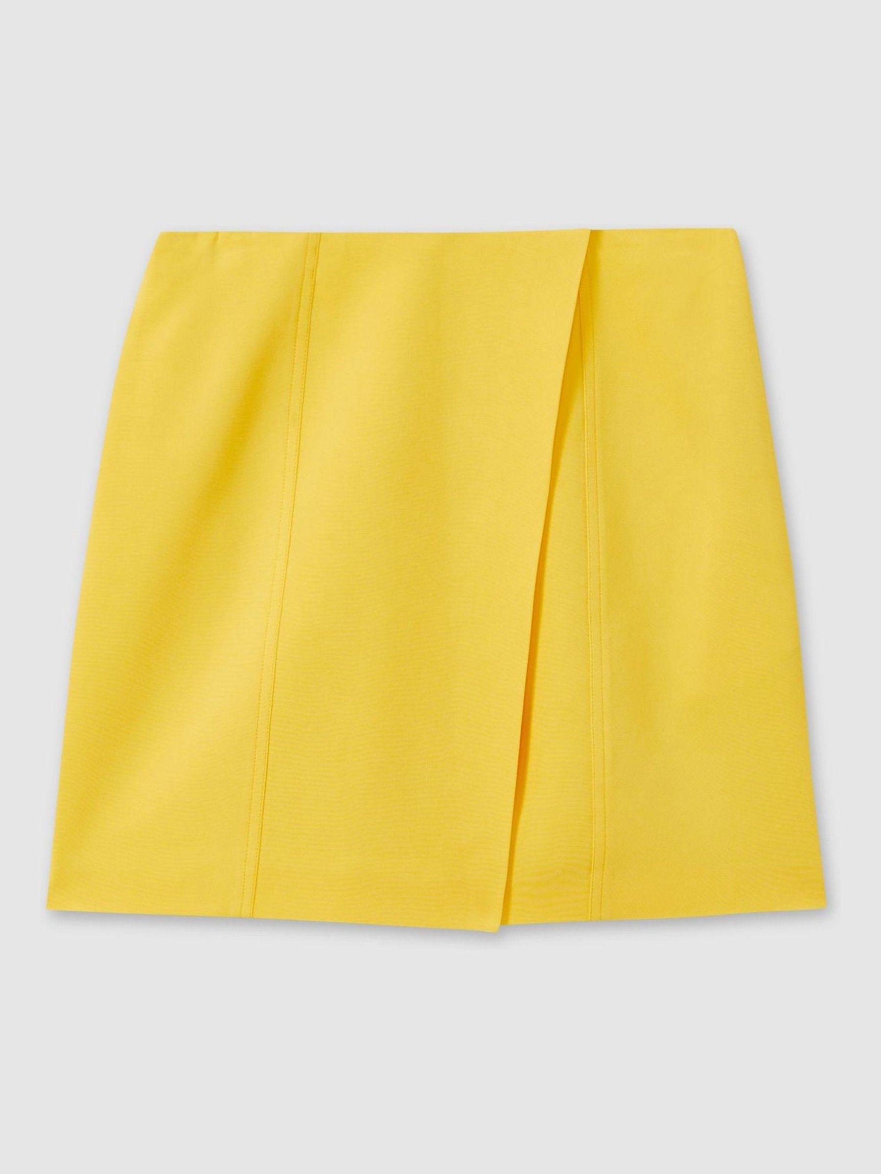 Cleo Yellow Cross-Over Mini Skirt Product Image